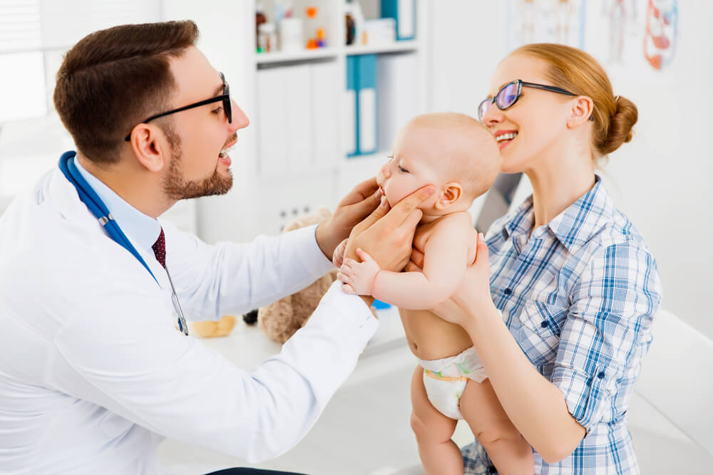 Baby has first pediatric dental appointment