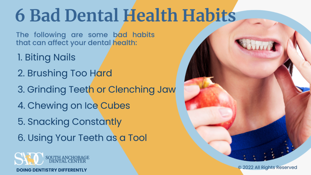 6 Bad Dental Health Habits Infographic
