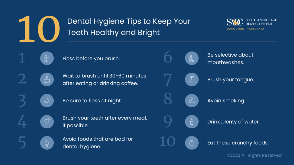 10 Dental Hygiene Tips to Keep Your Teeth Healthy and Bright Infographic