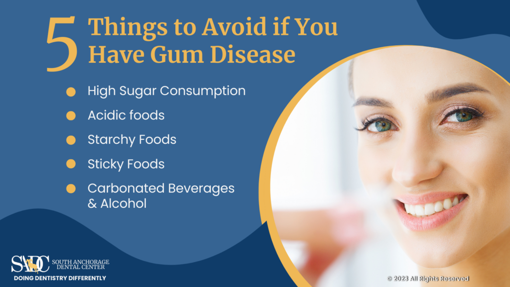 5 things to avoid if you have gum disease infographic