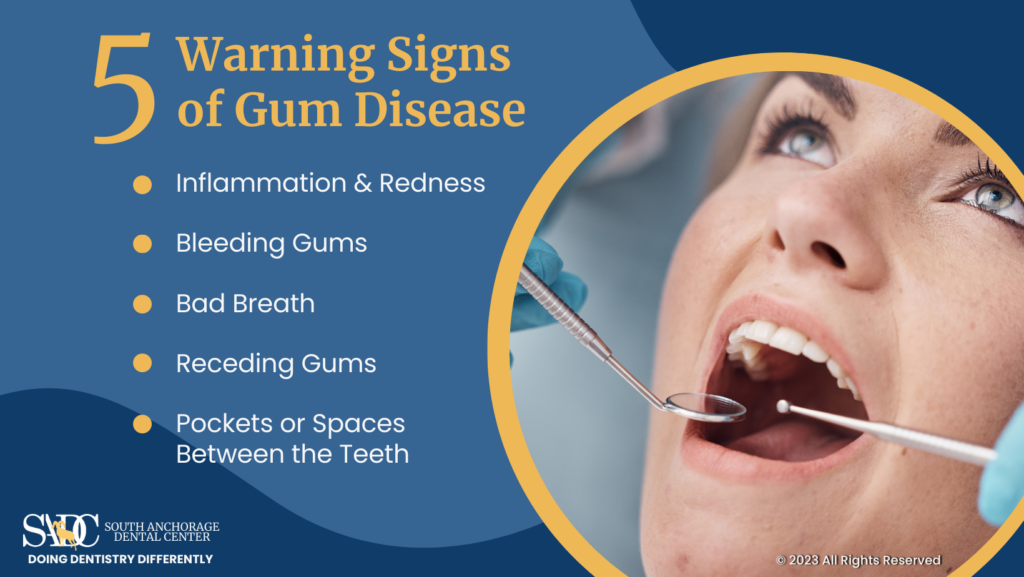 5 warning signs of gum disease infographic