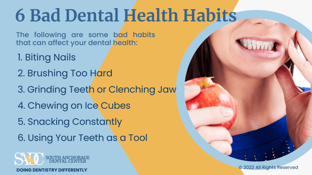 6 Bad Dental Health Habits Infographic